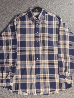 Kinloch Anderson Scotland House Tartan Wool Blend Plaid Flannel Shirt Large